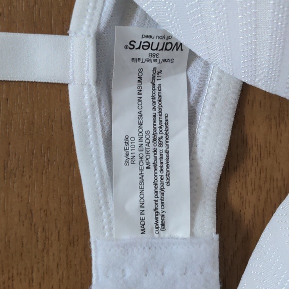 Warner's Elements of Bliss T-Shirt Bra Wireless White 38B - Picture 3 of 3